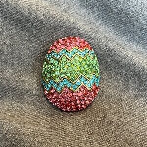 Rhinestone Easter Egg Brooch